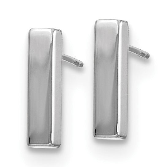 White Gold Bar Earrings