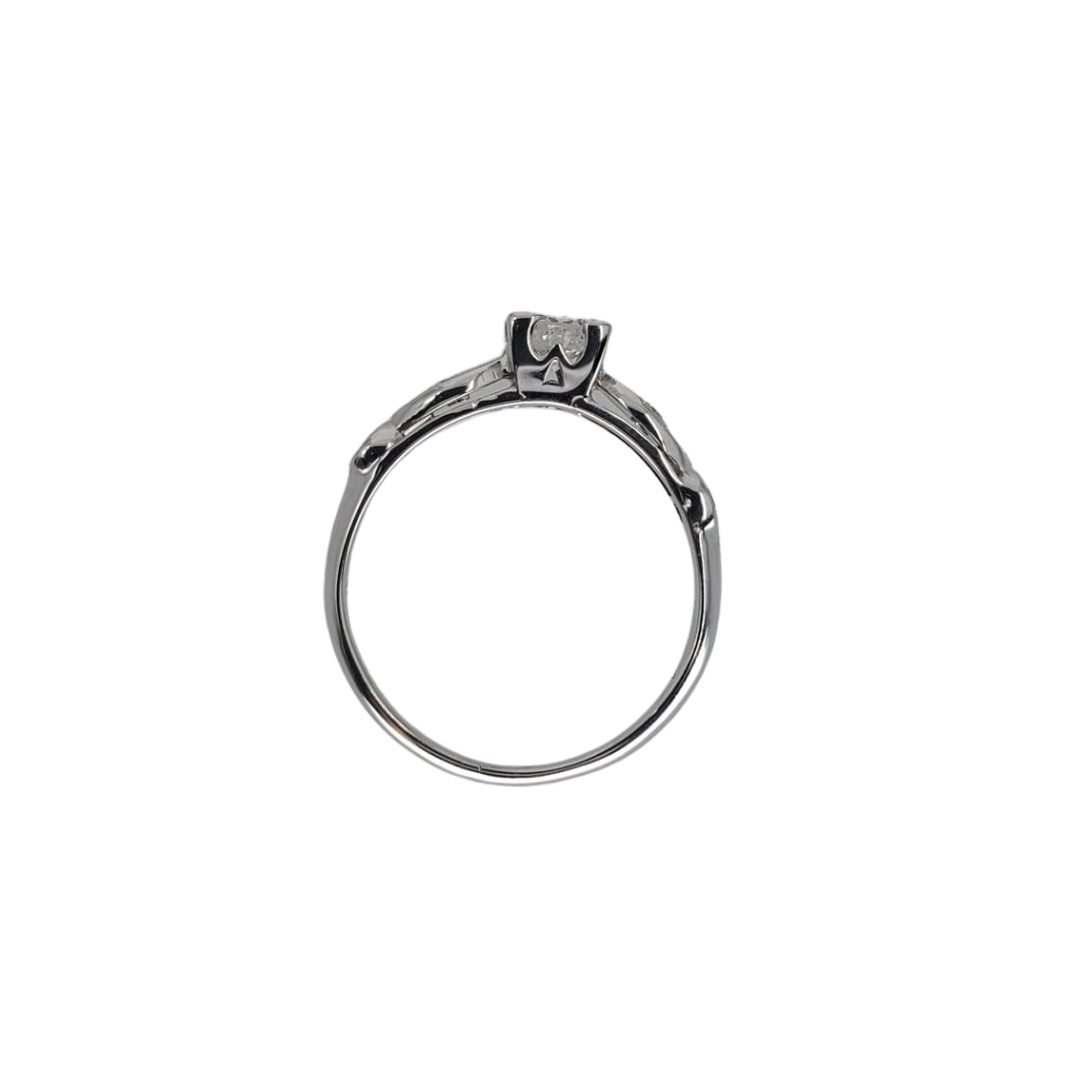 White Gold Vintage Engagement Ring