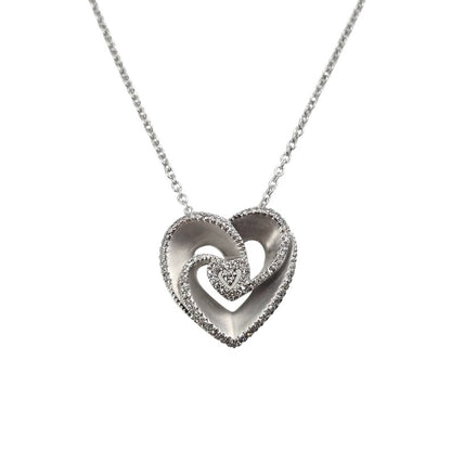 Silver Diamond Heart Pendant