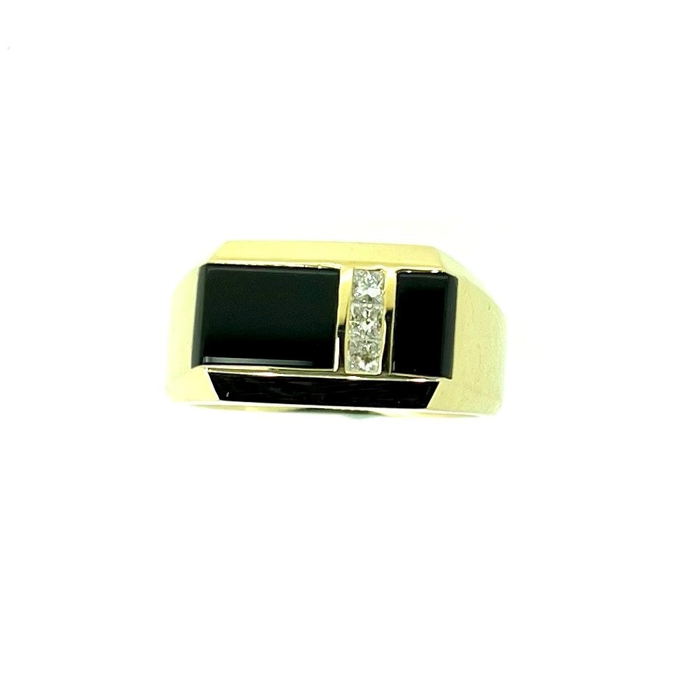 Men's Yellow Gold Onyx Ring