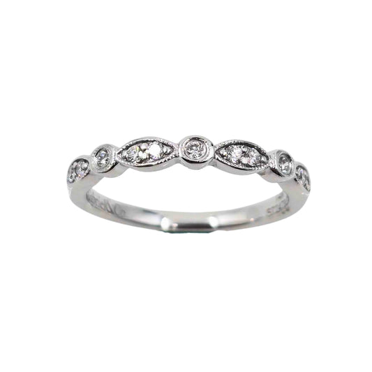 White Gold Gabriel&Co Milgrain Diamond Ring