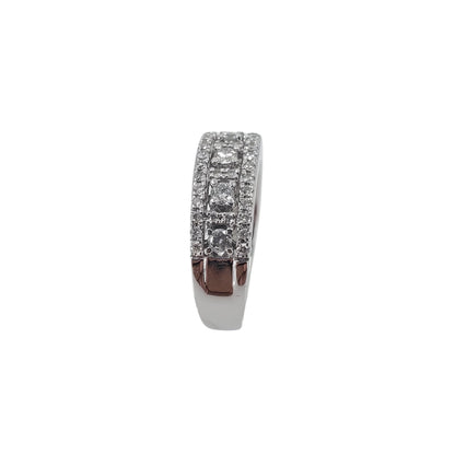 White Gold Band Style Diamond Ring