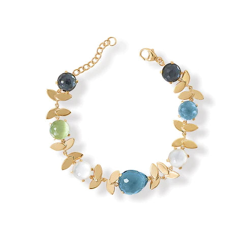 Yellow Sterling Silver Multi-Gemstone Bracelet