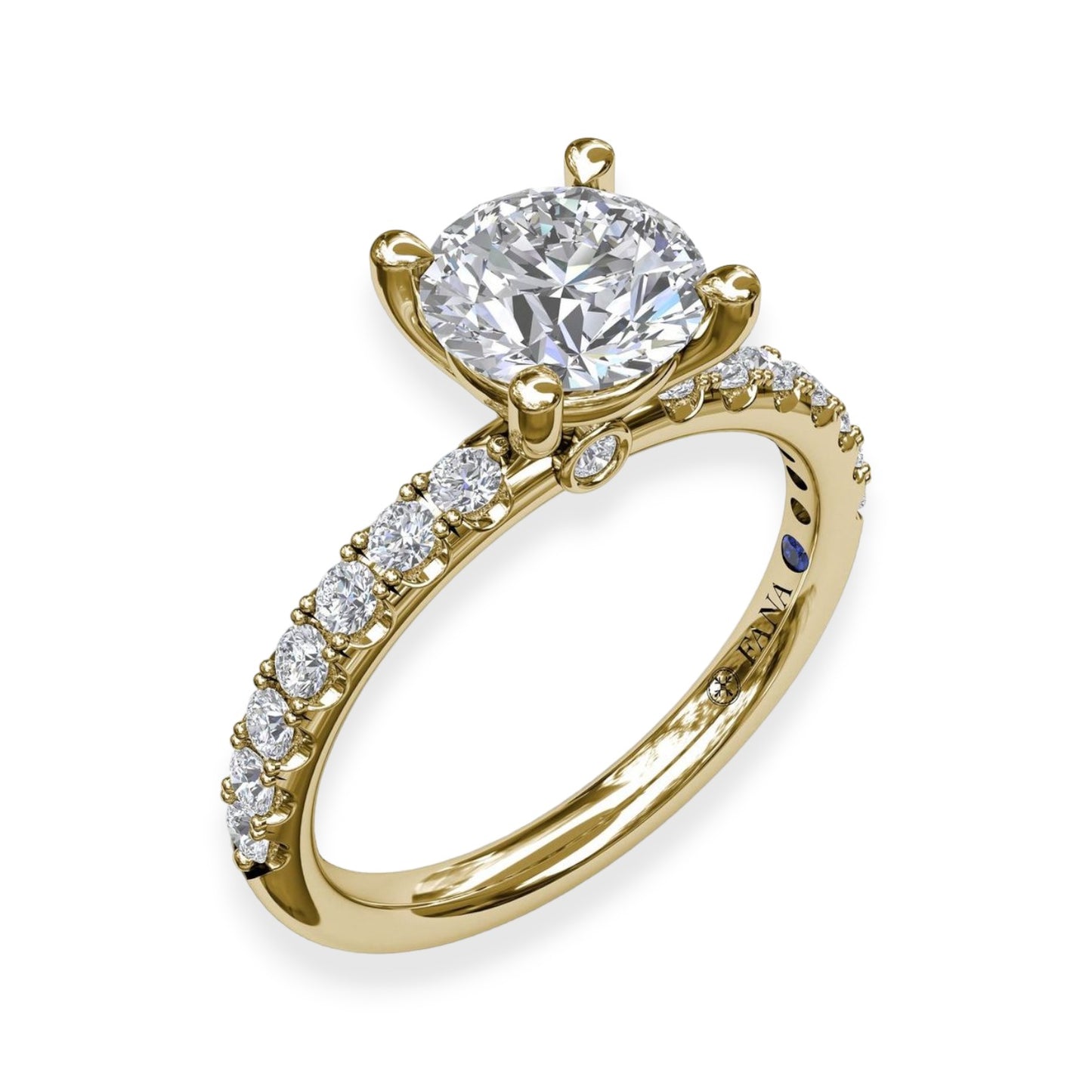 Polished Yellow Gold Diamond Engagement Ring