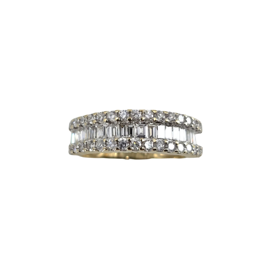 Yellow Gold Baugette Diamond Band Style Ring