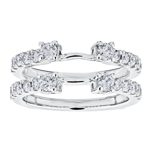 White Gold Parallel Row Diamond Insert Wedding Band