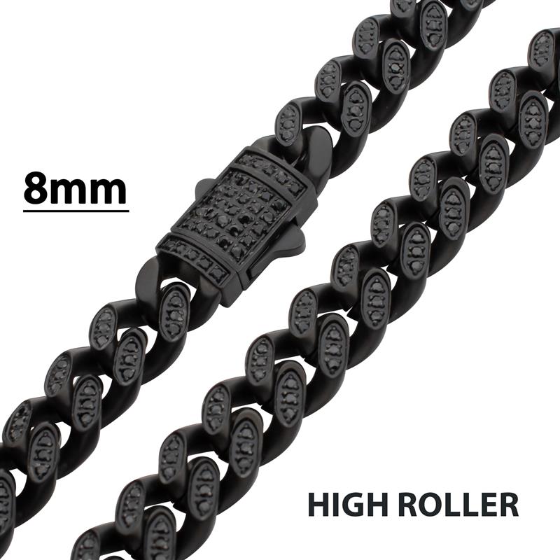 Black Steel Black Spinel Miami Cuban Chain