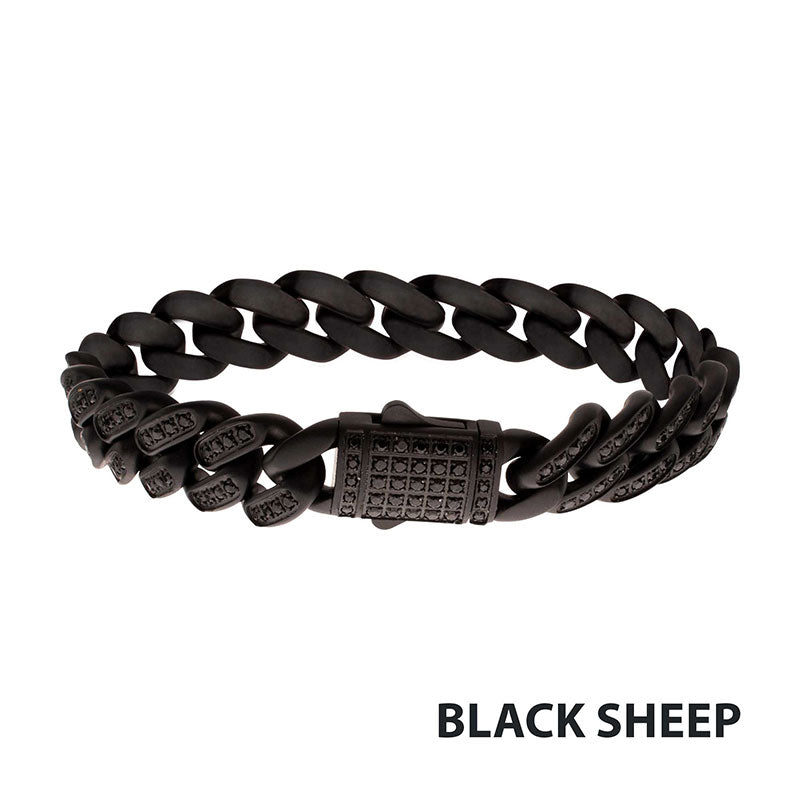 Matte Blackout Miami Cuban Chain Bracelet