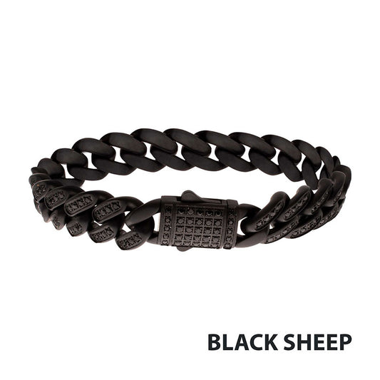 Matte Blackout Miami Cuban Chain Bracelet