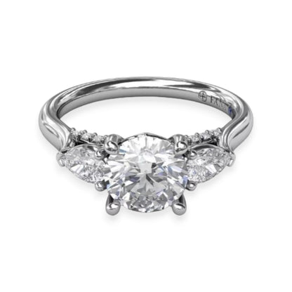 White Gold Three Stone Diamond Engagement Ring